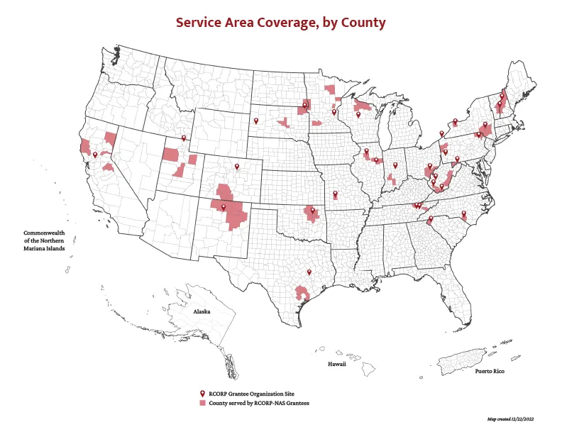 Map of FY20 NAS I Grantees