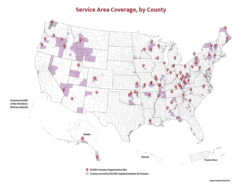 Map of FY21 Implementation III Grantees